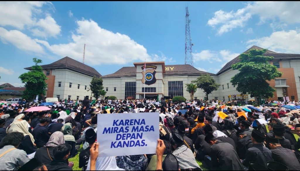 Buntut Penusukan Santri di Yogya, Santri NU se-DIY Gelar Aksi di Polda DIY