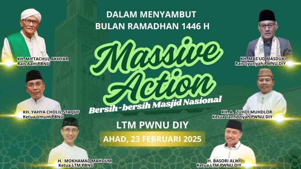 LTM PWNU DIY Gelar “Bersih-bersih Masjid Nasional” Sambut Ramadan 1446 H