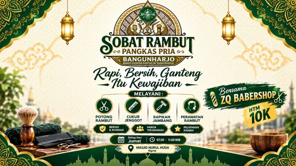 PRNU Bangunharjo Gelar Pangkas Rambut Terjangkau, Lurah dan Warga Sambut Baik
